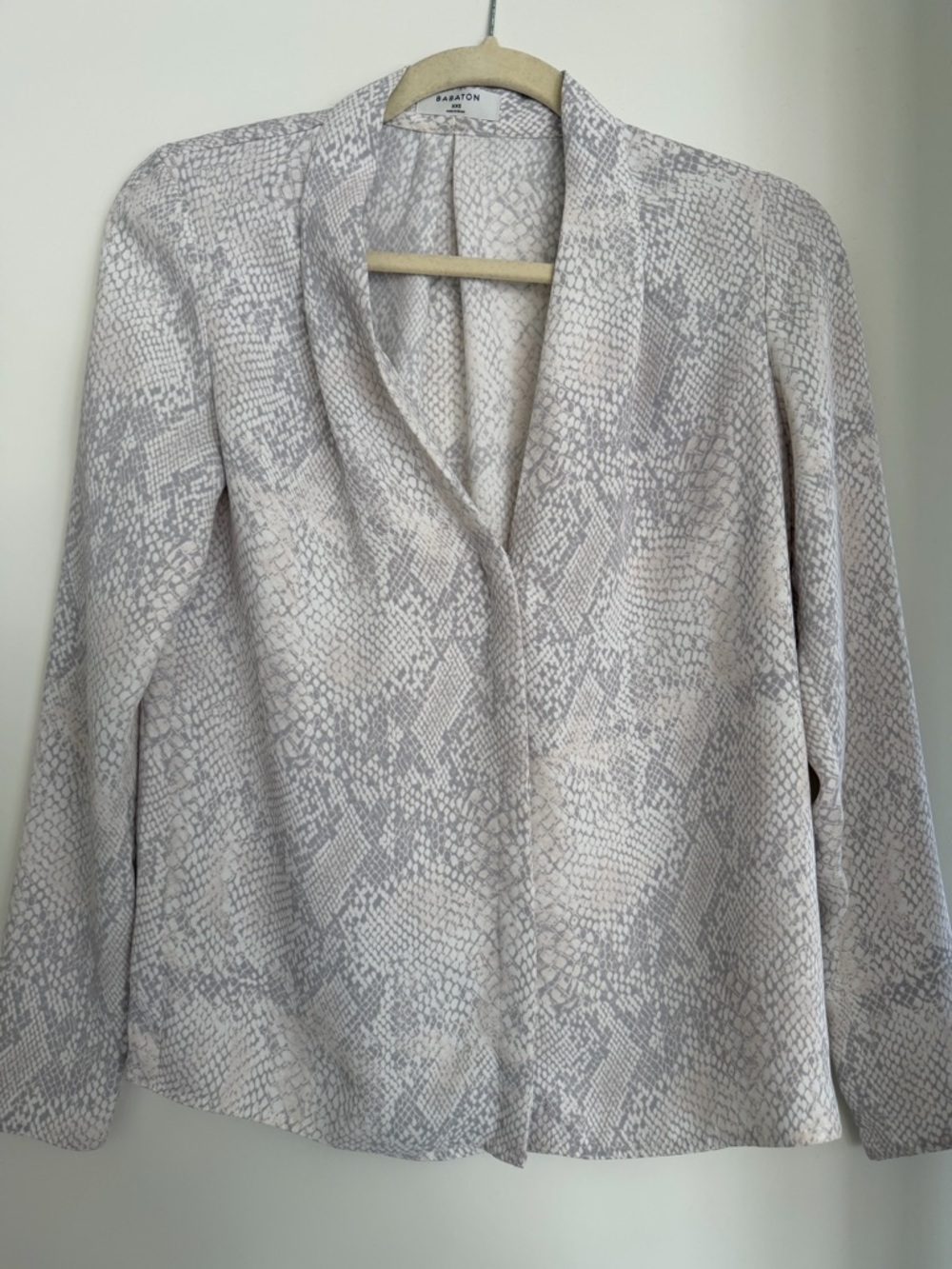 Aritzia Neutral Snake-Print Open Blazer
